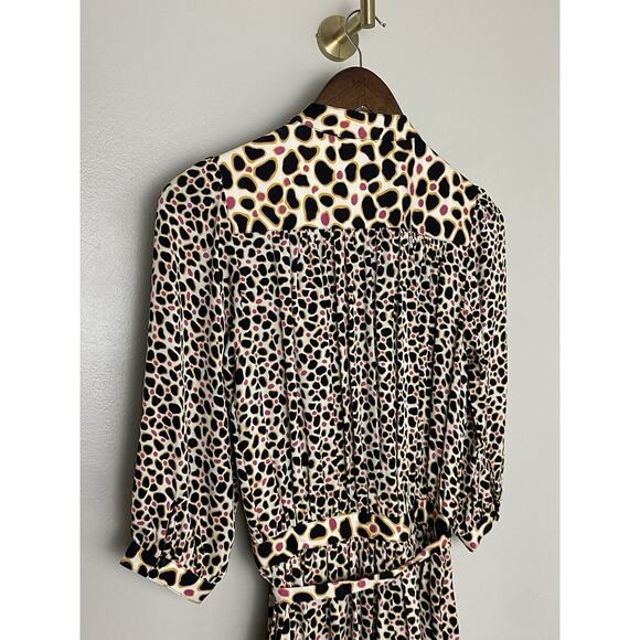 Diane Von Furstenberg Womens Silk Abel Wrap Dress Leopard 2010 Mod Keyhole Sz 2 - Picture 6 of 8